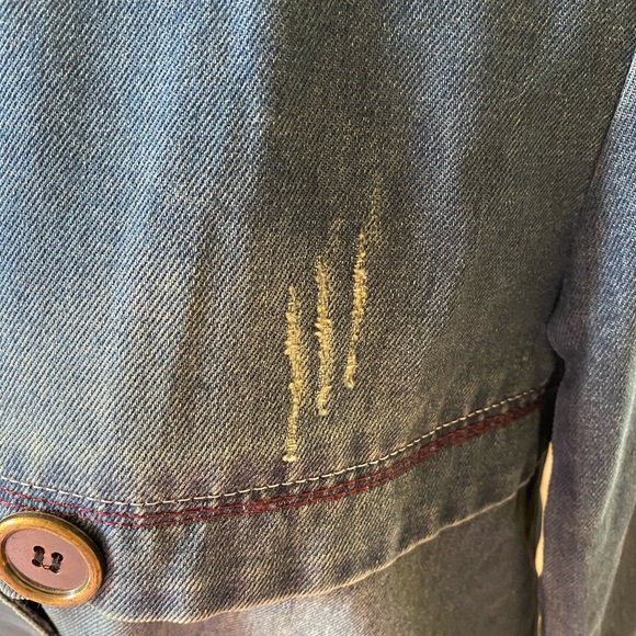 Denim Pea-Style jacket with distressing size M - Picture 2 of 7